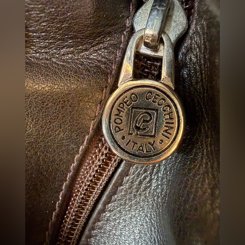 Pompeii Cecchini, made in Italy, minimalist dark brown beautifully made bag - Picture 13 of 13